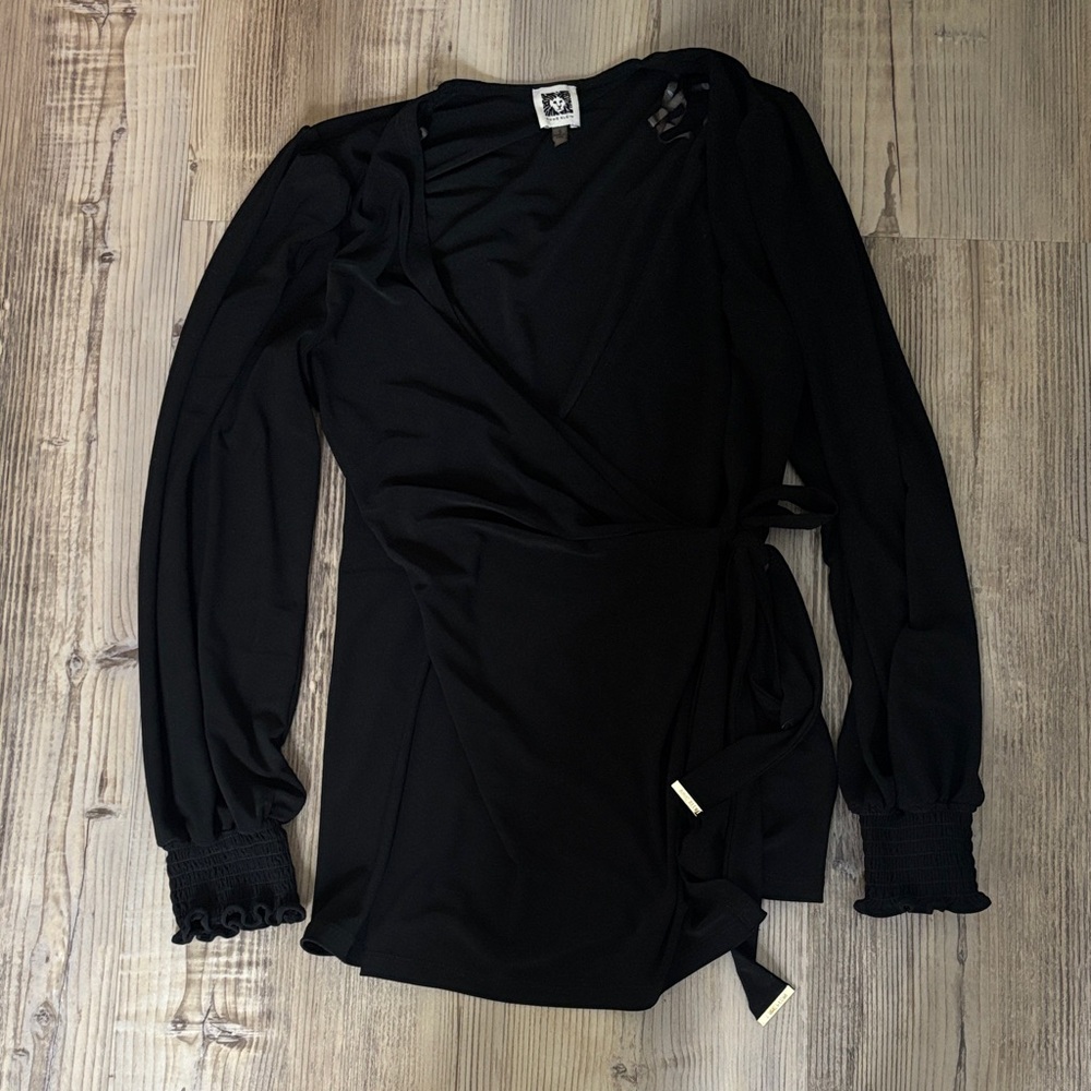 Black Wrap Blouse